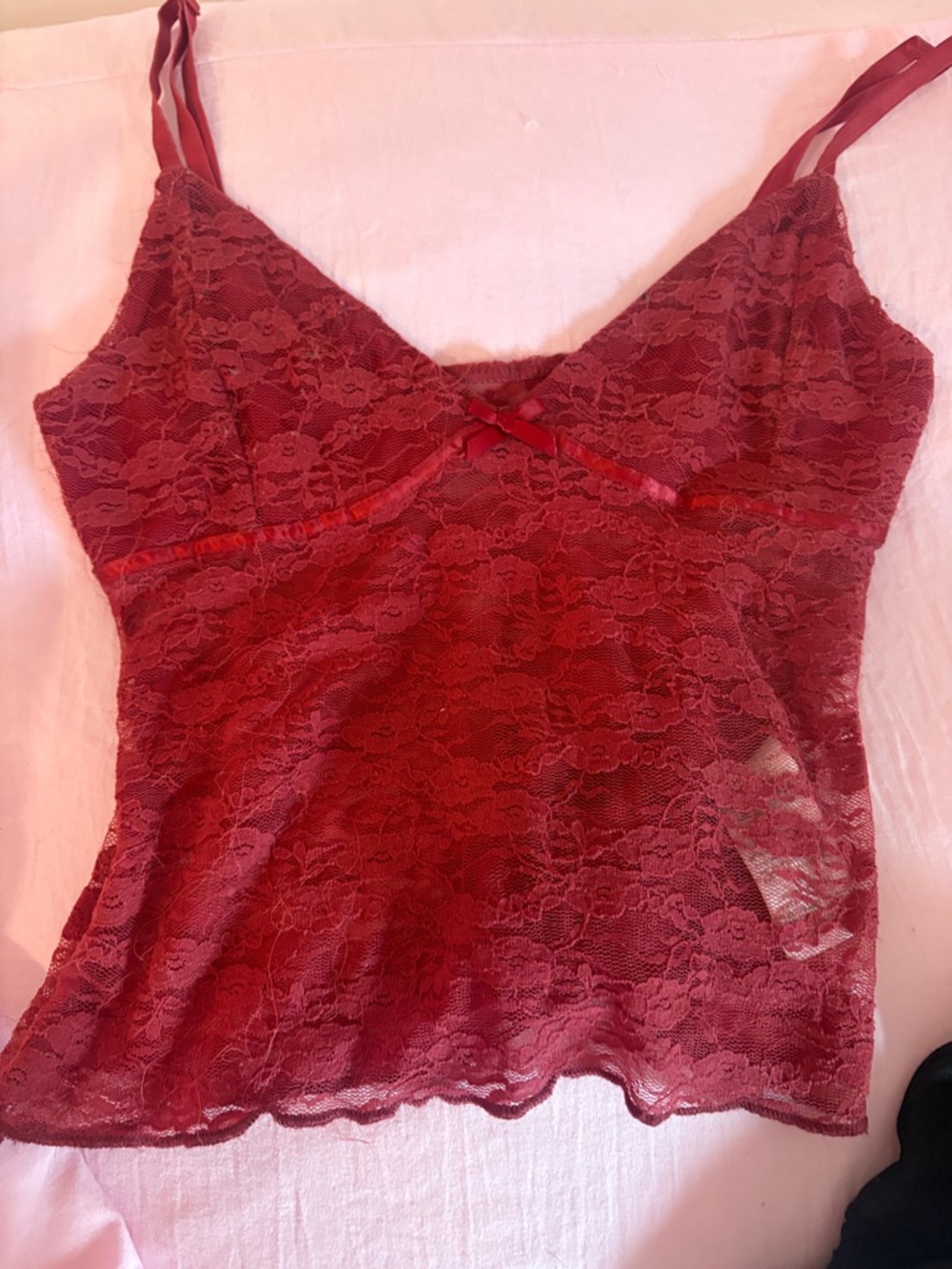 Edikted Burgundy Lace Camisole Tank Top